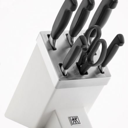 Ceppo con coltelli Four Stars bianco 